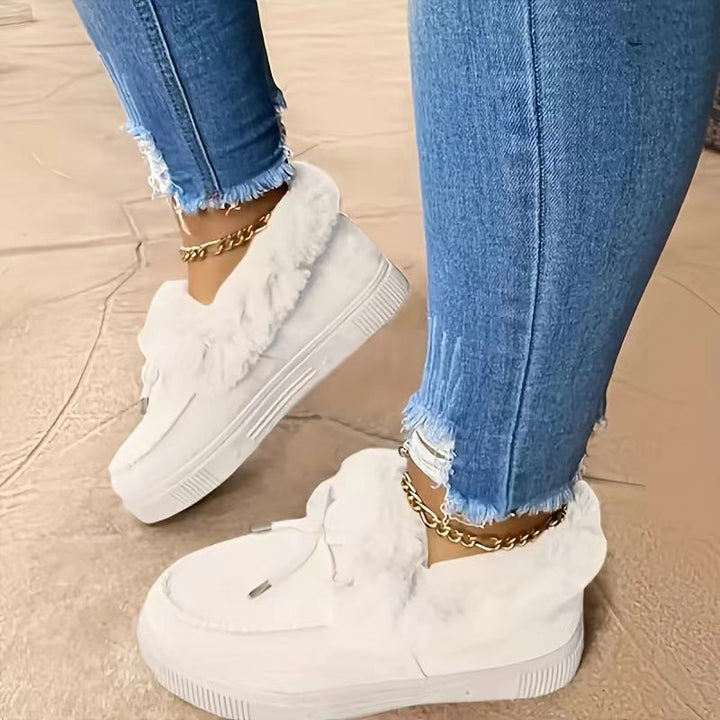 Damen Sneakers mit kuscheligem Fellkragen Drune