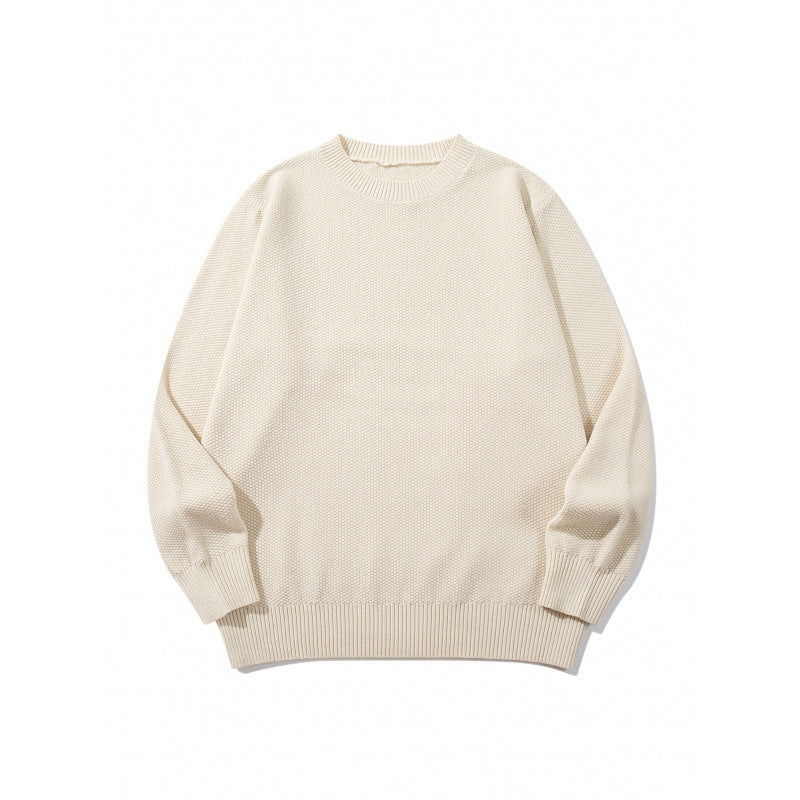 Unisex Boxy-Feinstrick-Pullover mit Waffelstruktur und geripptem Saum Drune