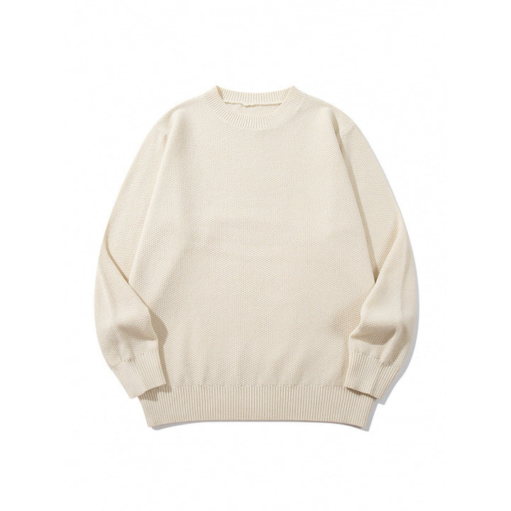 Unisex Boxy-Feinstrick-Pullover mit Waffelstruktur und geripptem Saum Drune