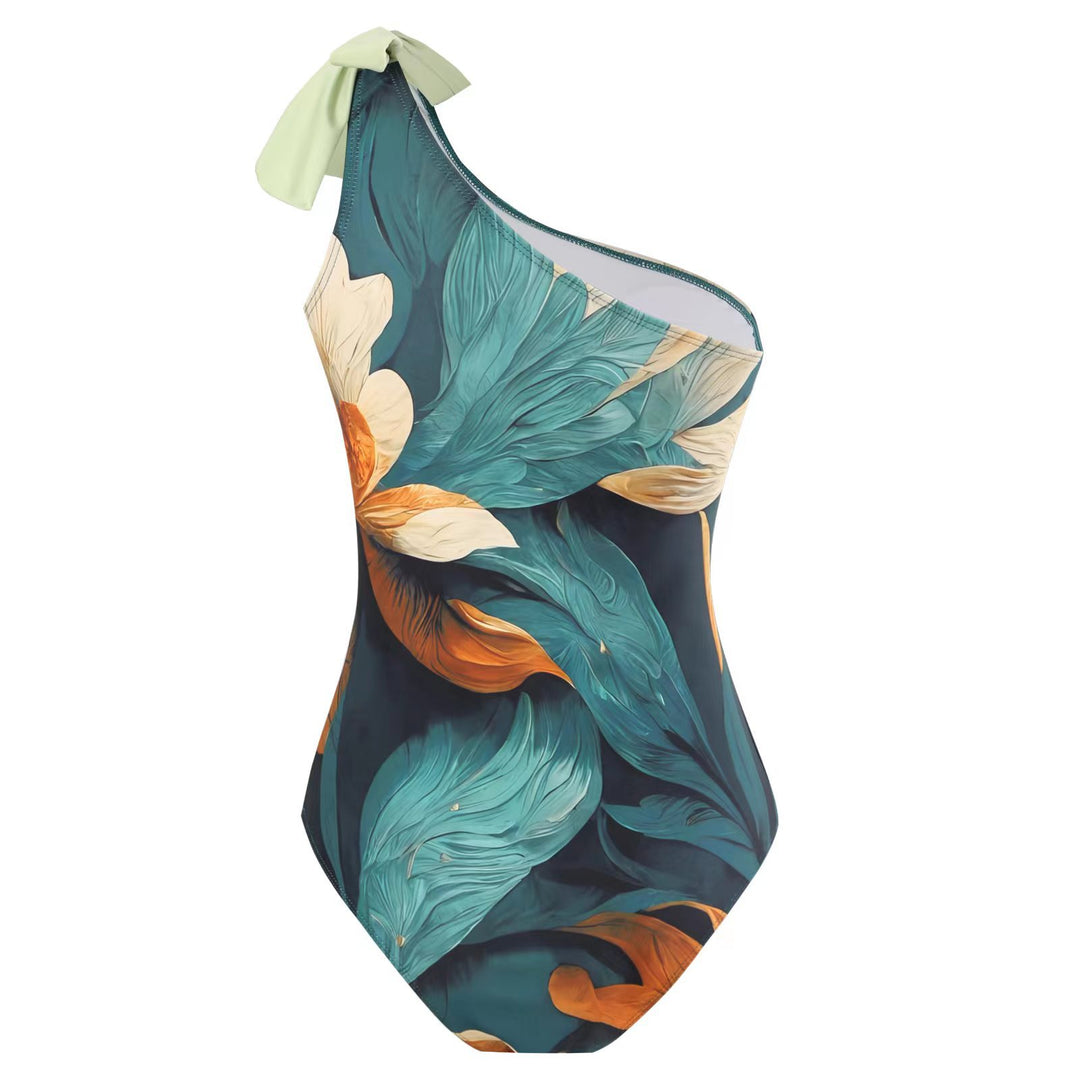 Drune | Damen Badeanzug-Set mit elegantem asymmetrischen Design und verspieltem Rockdetail