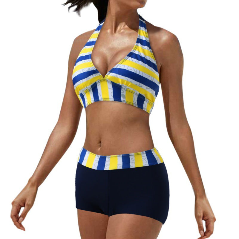 Damen Sportlicher Bikini mit hoch geschnittenem Unterteil Drune