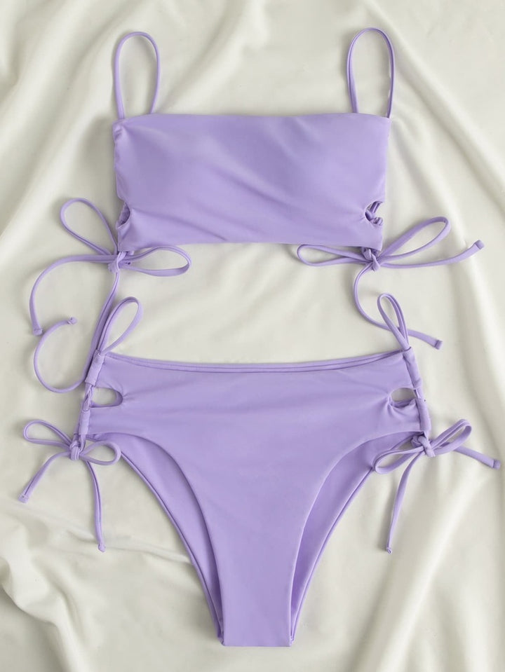 Damen Crop-Top Bikini mit verstellbaren Schnüren Drune
