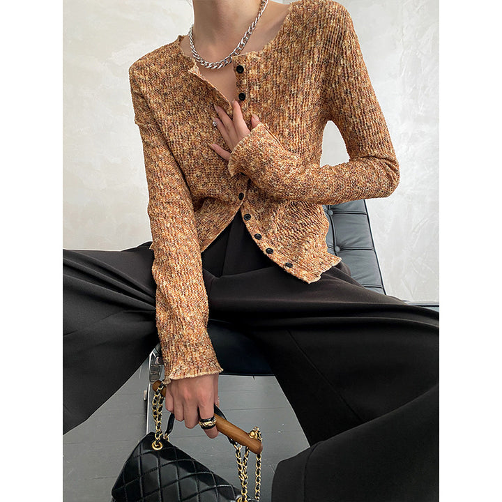 Damen feine Strickjacke mit eleganten Knopfdetails Drune