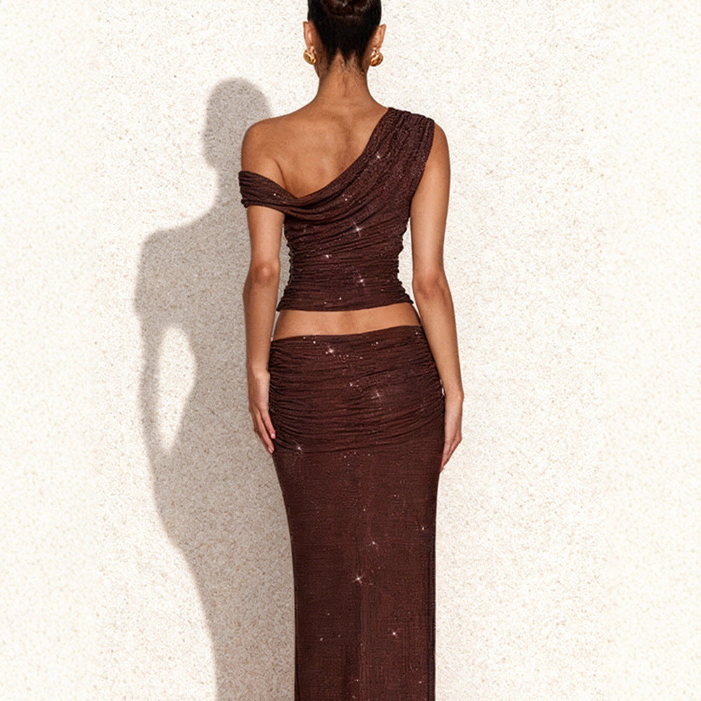Damen Glamouröses Abendkleid mit figurbetontem Schnitt und verführerischem Ausschnitt Drune