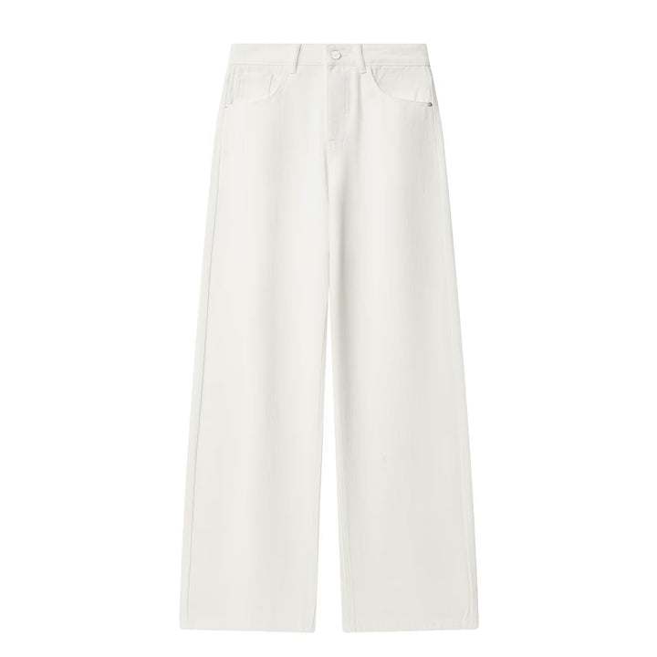 Damen weite Hochbundhose aus nachhaltigem Material mit eleganter Textur Drune