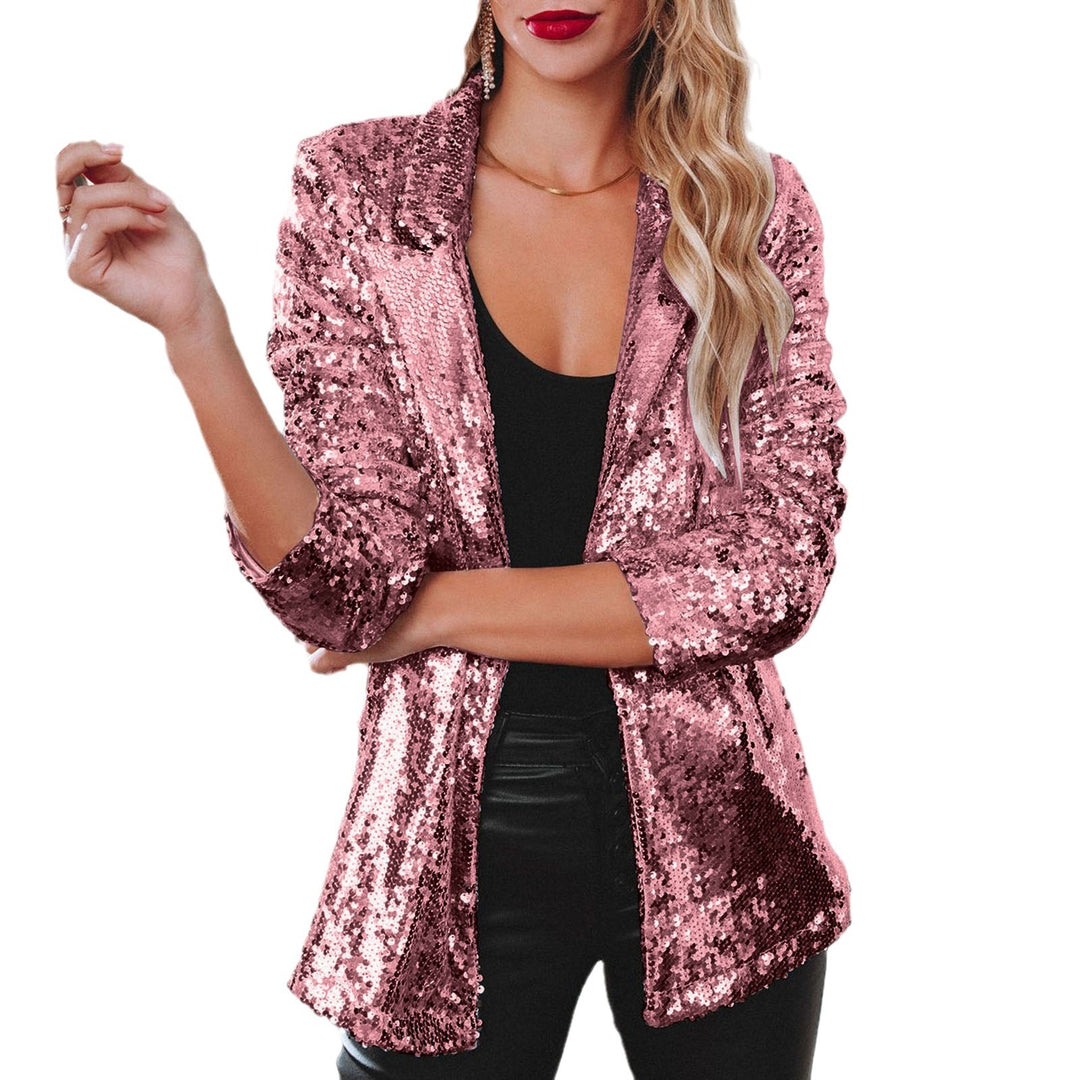 Damen Glitzernde Blazerjacke mit glamourosen Pailletten Drune