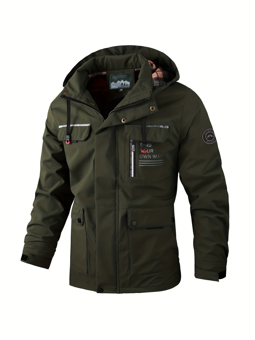 Herren leichter Softshell-Parka mit wasserabweisender Beschichtung, Kapuze und Multifunktions-Taschen Drune