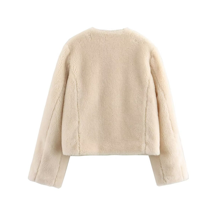 Damen nan Teddyjacke mit Knebelverschlüssen und großen aufgesetzten Taschen Drune