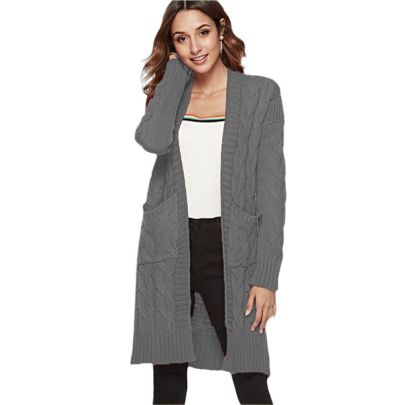 Damen Grobstrick-Cardigan mit Zopfmuster und praktischen Taschen Drune
