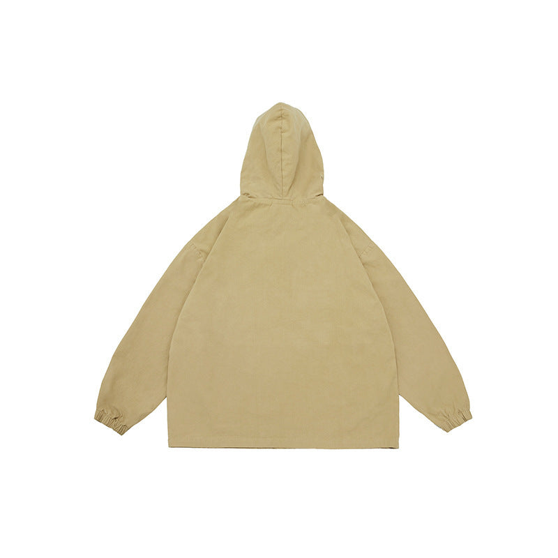 Unisex Oversize-Kapuzenpullover mit Knopfleiste, Kängurutasche und elastischen Bündchen Drune