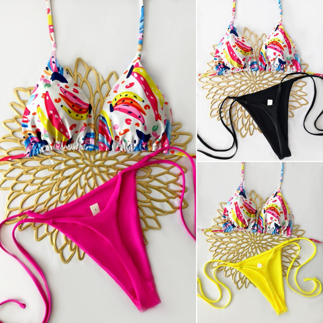 Damen Bikini-Set mit trendigem Animal-Print und modischem Schleifen-Detail Drune