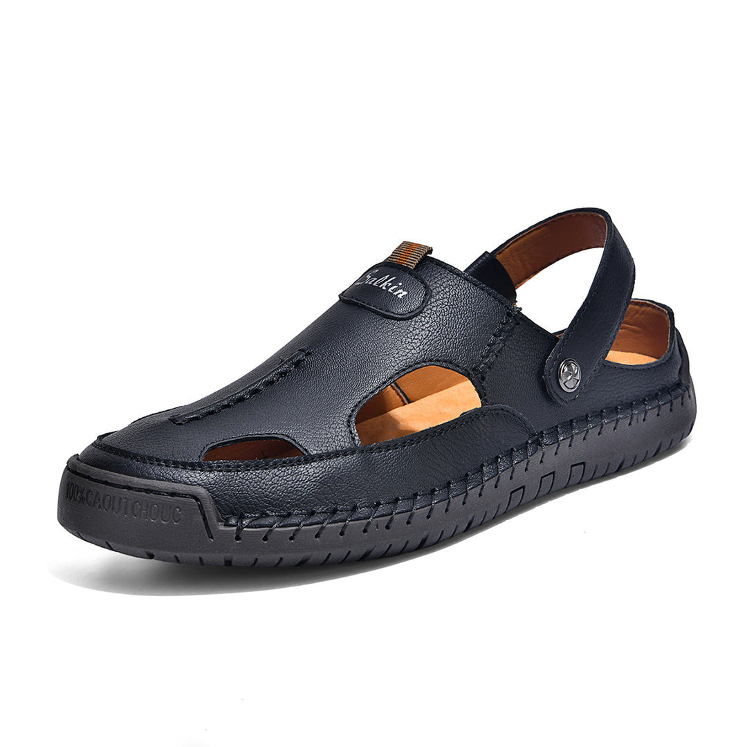 Herren luftige Leder-Sandalen mit verstellbarem Riemen Drune