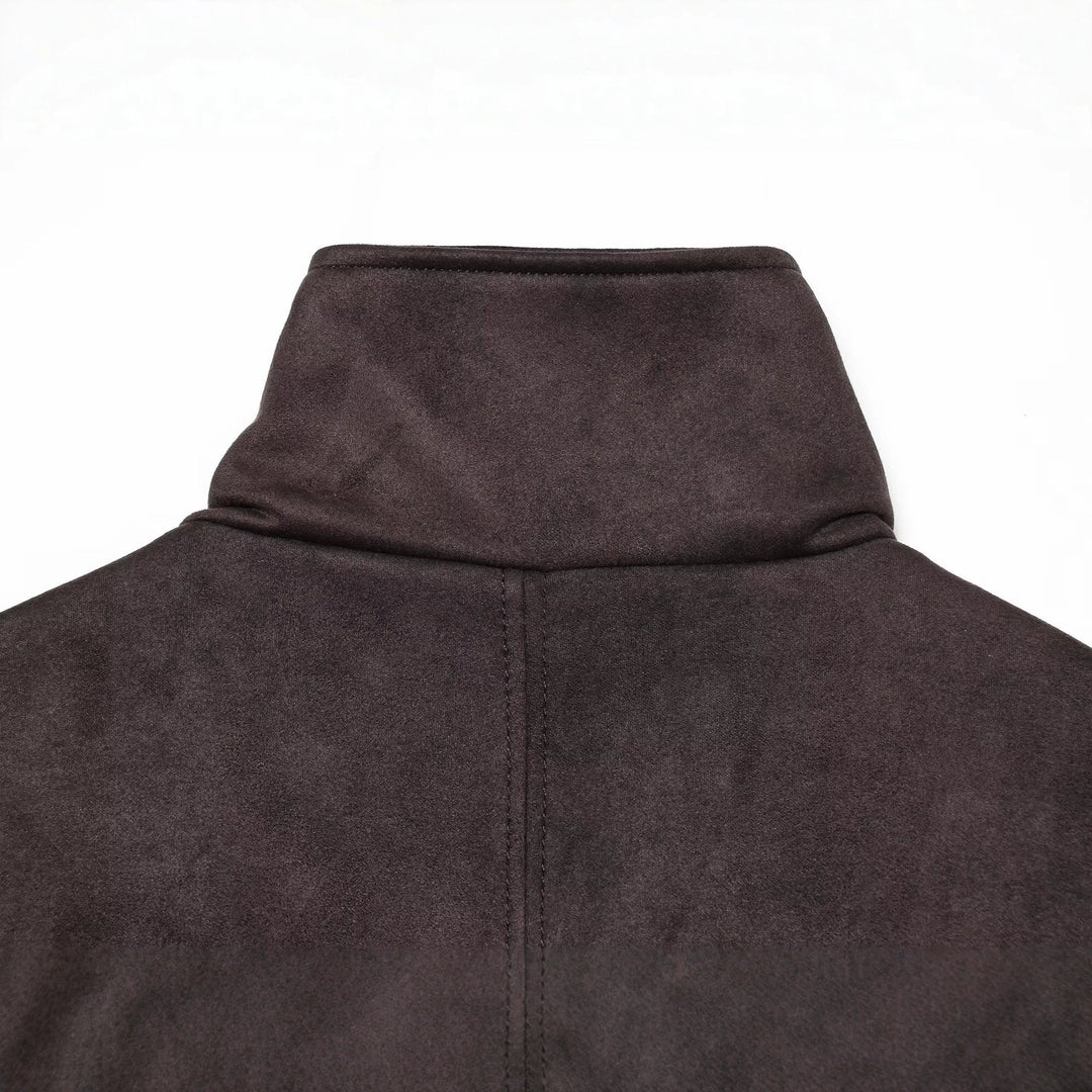 Damen Kurzblouson aus Velours‑Optik mit hohem Funnelkragen und elastischem Saum Drune