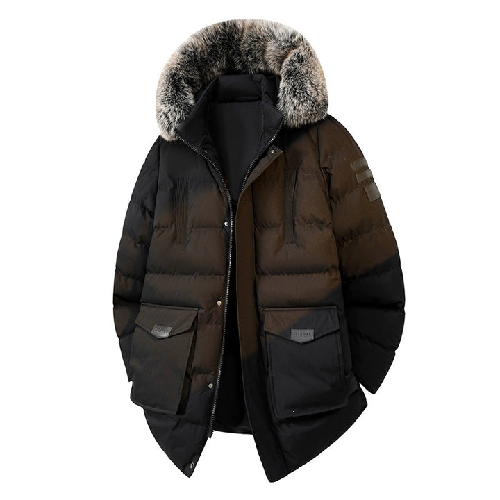 Herren Wattierter Parka im Duffle‑Stil mit Kapuze und großen Pattentaschen Drune