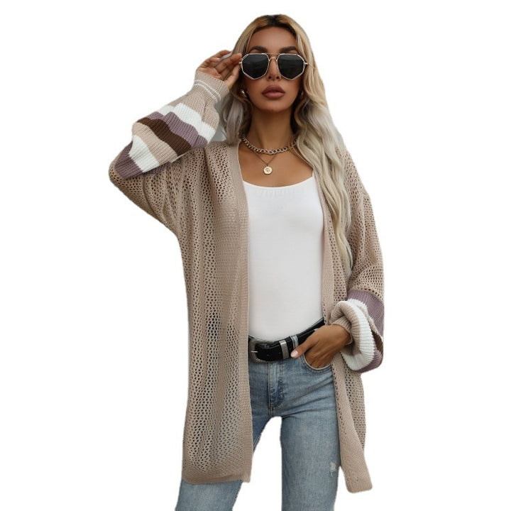 Damen Lässiger Strickcardigan mit weiten Ärmeln Drune