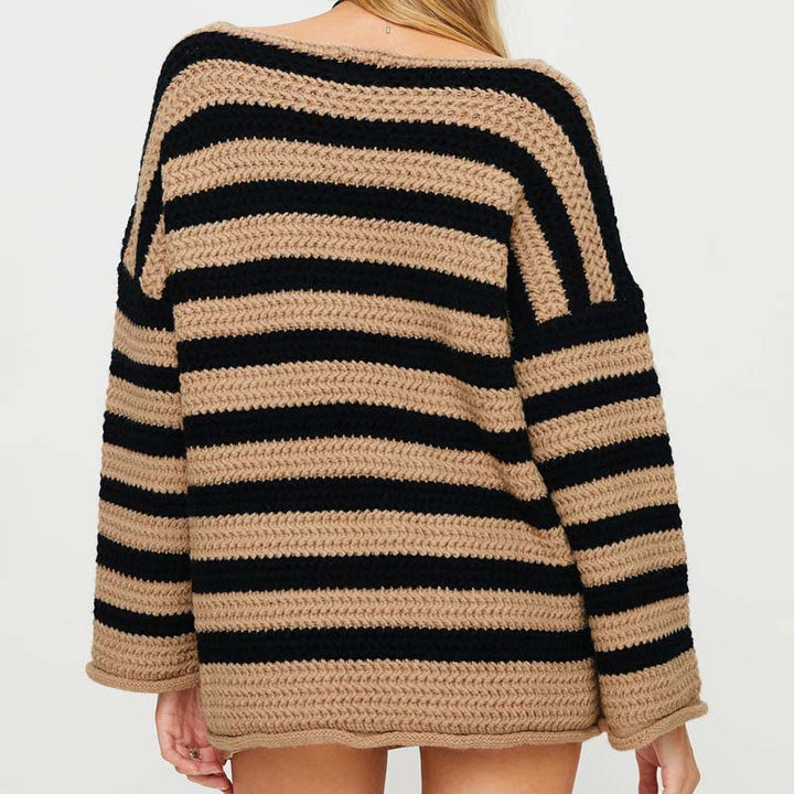 Drune | Gestreifter Strickpullover Mit Sanften Farben