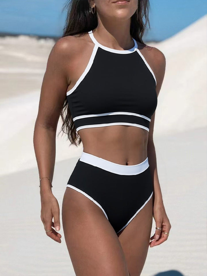 Damen Sportliches Bikini-Set mit hochgeschnittenem Unterteil und Racerback-Oberteil Drune