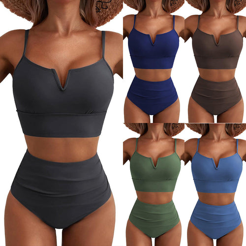 Damen Hochtailliertes Bikini-Set mit modernem V-Ausschnitt und angenehmer Passform Drune