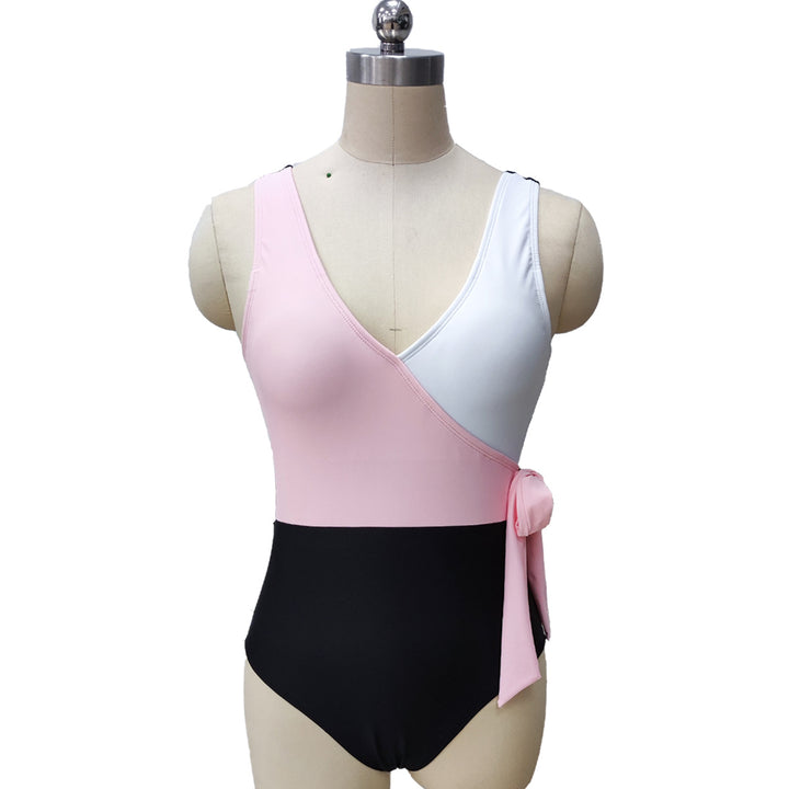 Damen Eleganter Wickelbadeanzug mit asymmetrischem Schnitt Drune