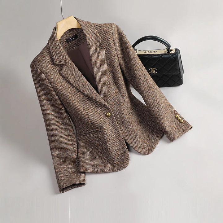 Drune | Blazer Taillierte Passform Luxuriöser Stoff Ein Knopf Knopfdetails