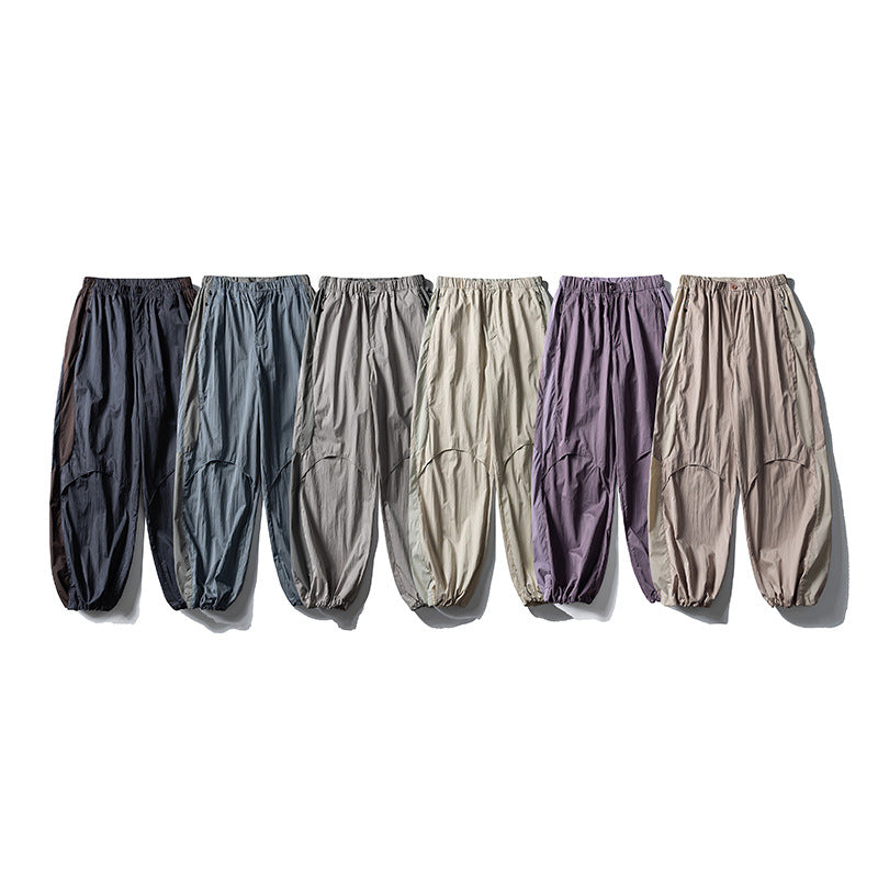 Herren Weite technische Nylon-Cargohose mit elastischem Bund und Paneel-Details Drune