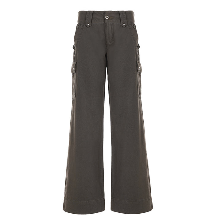 Damen nan Highwaist-Culottehose mit weitem Bein und kontrastierendem Bunddetail Drune