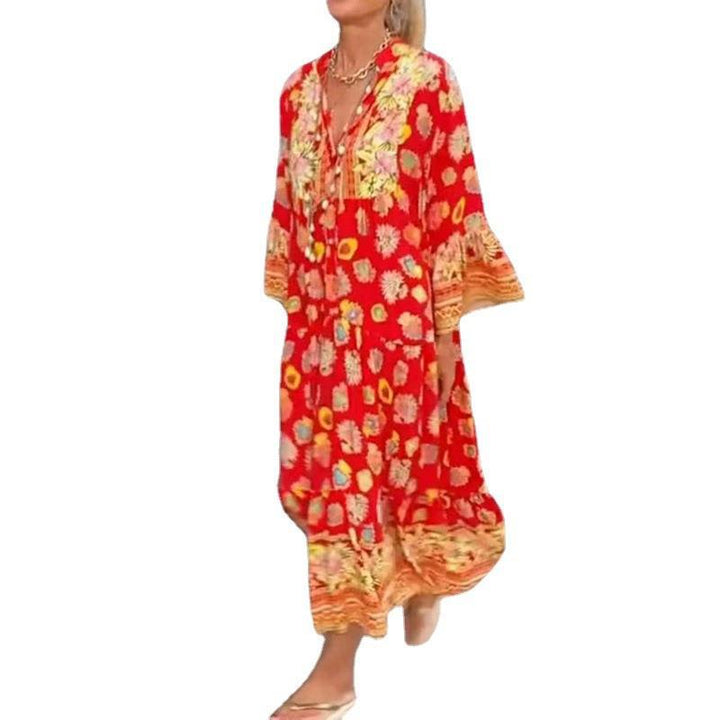 Femme Bohemian Floral Kaftan Kleid Drune