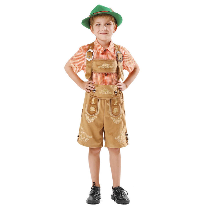 Jungen Trachten-Latzhose mit traditioneller Stickerei Drune