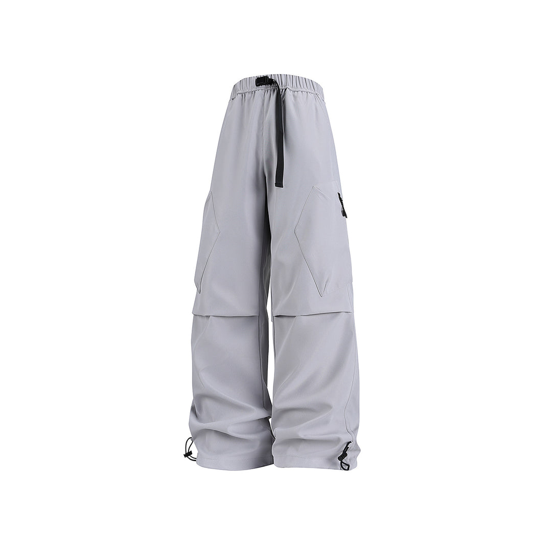 Herren Weite Cargo‑Hose im Baggy‑Stil mit Tunnelzugbund, großen Klapptaschen und verstellbaren Beinabschlüssen Drune