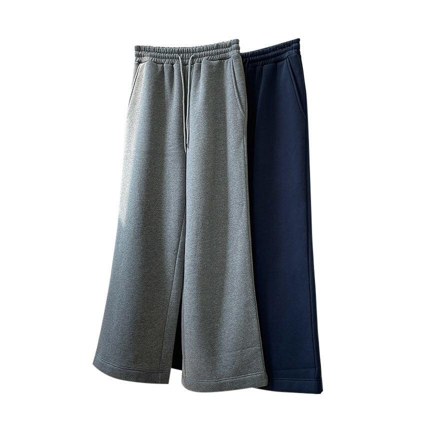 Damen Extraweite Palazzosweathose aus Baumwoll-Fleece mit Tunnelzug und Eingrifftaschen Drune