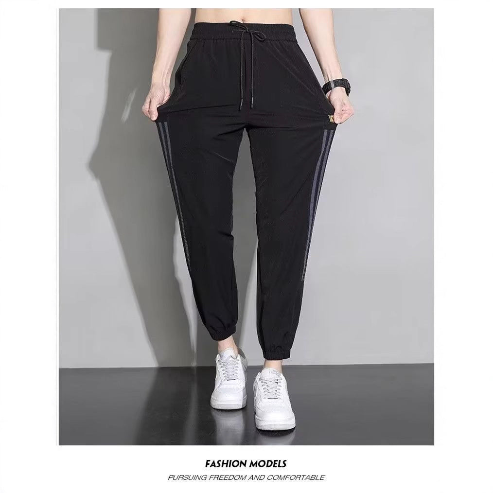 Damen Sportliche Trainingshose mit seitlichen Streifen Drune