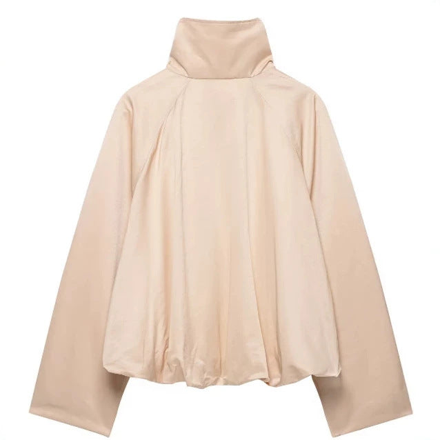 Damen Oversize‑Blousonjacke mit Funnelkragen, Raglanärmeln und verstellbarem Saum Drune