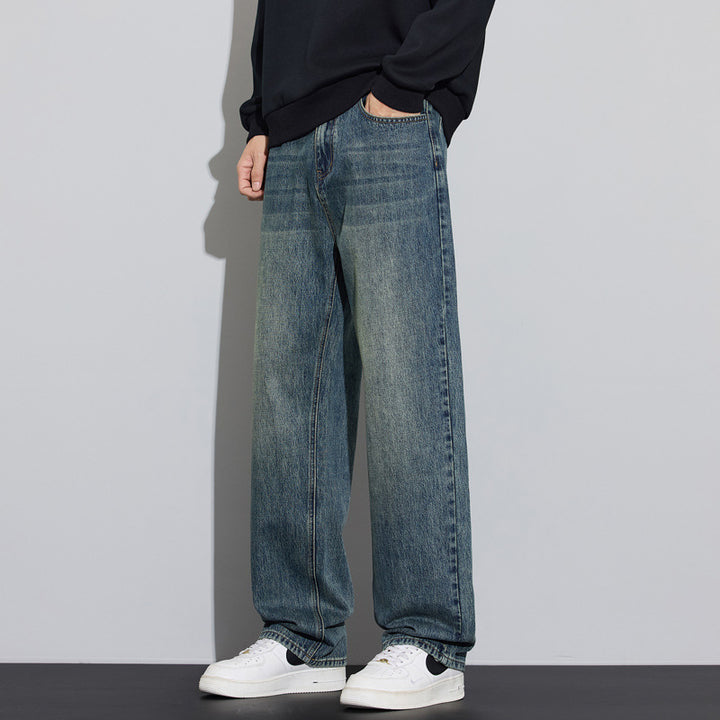 Herren Weite Denim-Jeans im Vintage-Look mit tiefer Leibhöhe und lässiger Passform Drune
