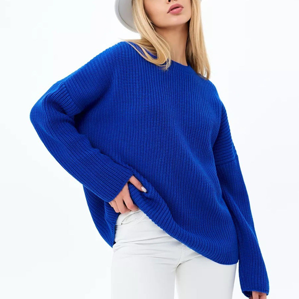 Damen Grobstrickpullover mit lockerer Passform und strukturiertem Design Drune