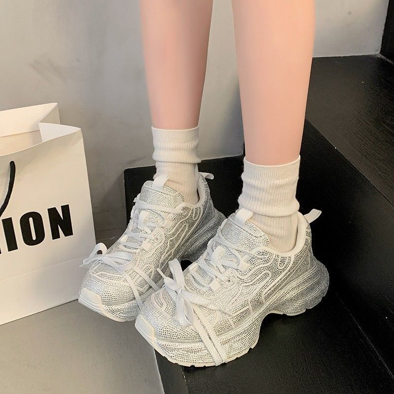 Damen Statement‑Sneaker mit strukturiertem Netz‑Mesh, überhöhter Plateau‑Sohle und gepolstertem Komfortfutter Drune