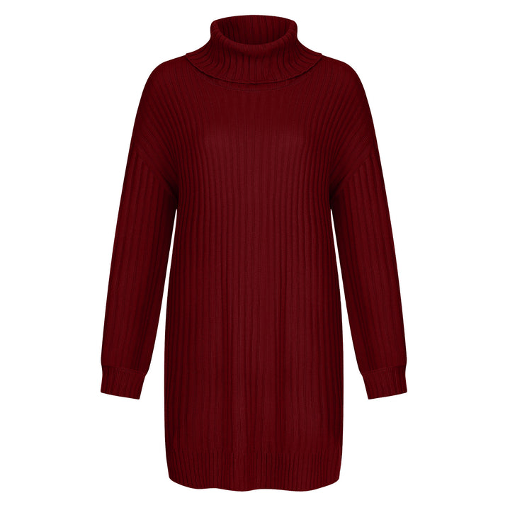 Damen Gerippter Rollkragen-Tunika mit kastigem Oversize-Schnitt Drune