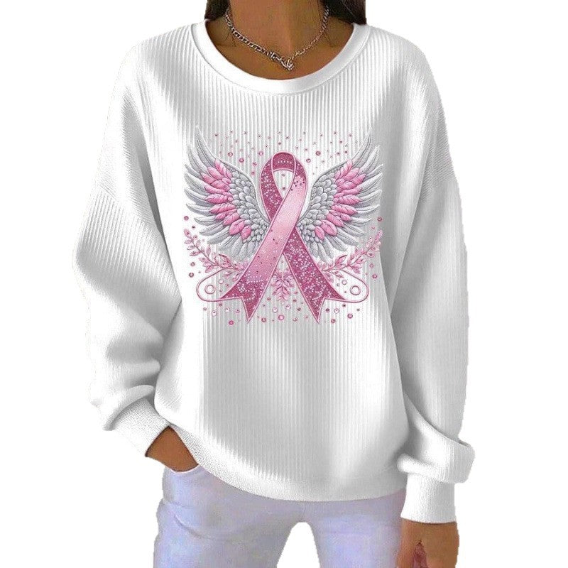 Damen Komfortabler Sweatshirt mit markantem Schriftzug Drune