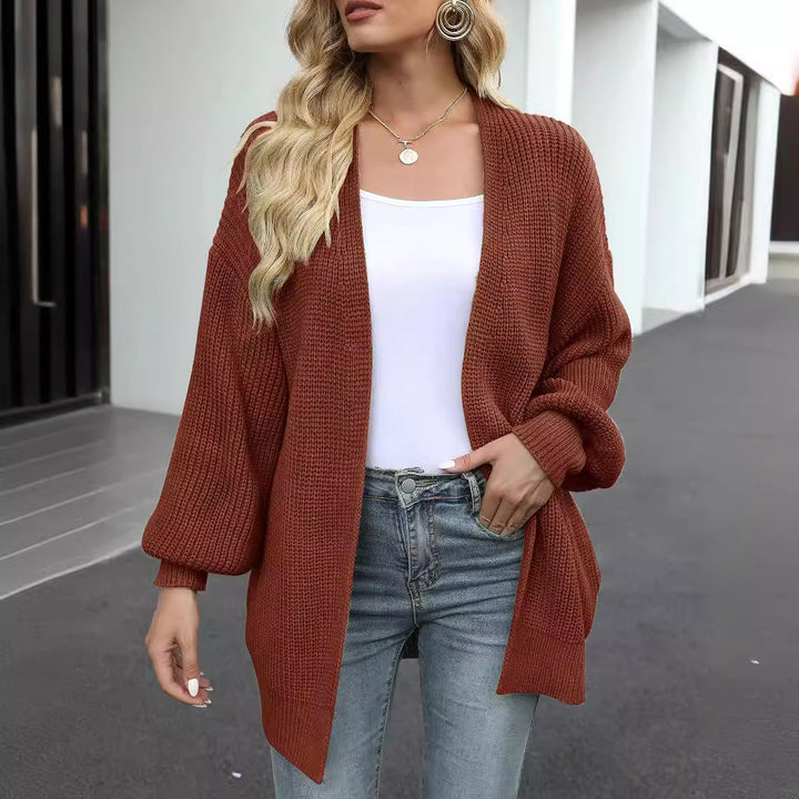 Damen Grobstrickjacke mit lässigem Schnitt und überschnittenen Schultern Drune