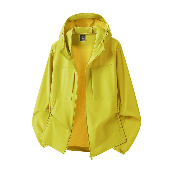 Damen Wetterfeste Outdoorjacke mit Kapuze Drune