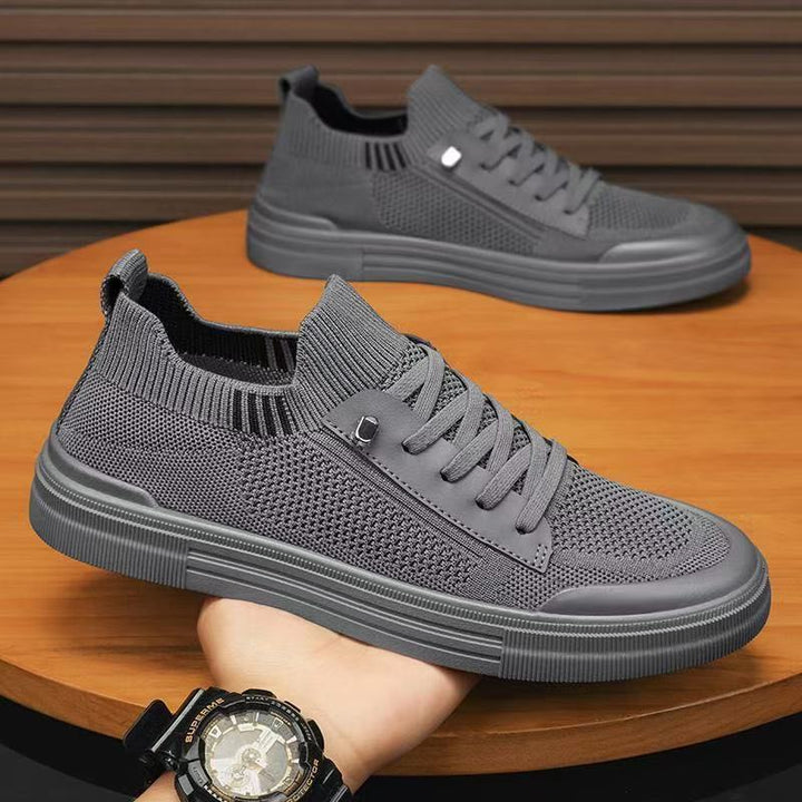 Herren Low-Top Strick-City-Sneaker mit elastischem Schaft, seitlichem Reißverschluss und stoßdämpfender Gummisohle Drune
