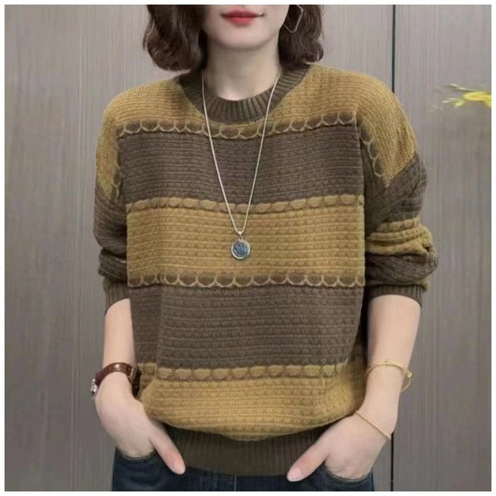 Damen Strickpullover mit strukturiertem Design und lässigem Schnitt Drune