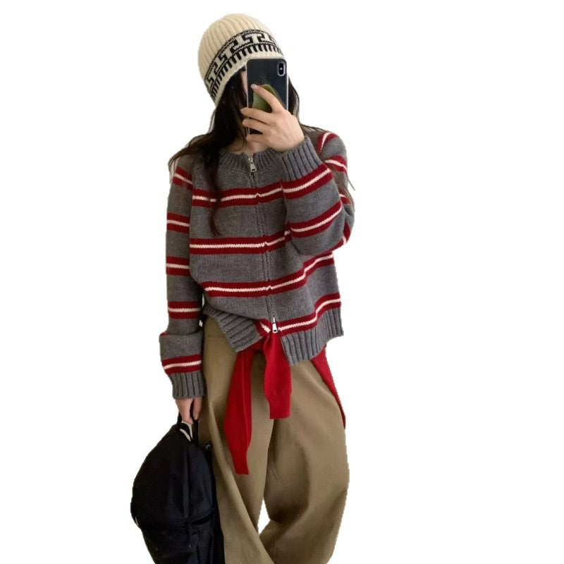 Damen Strickcardigan mit modernen Streifen Drune