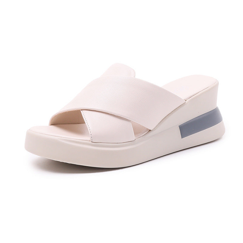 Damen nan Stadtkomfort Keil-Slipper mit ergonomischem viskoelastischem Fußbett und nahtlosem Synthetikobermaterial Drune
