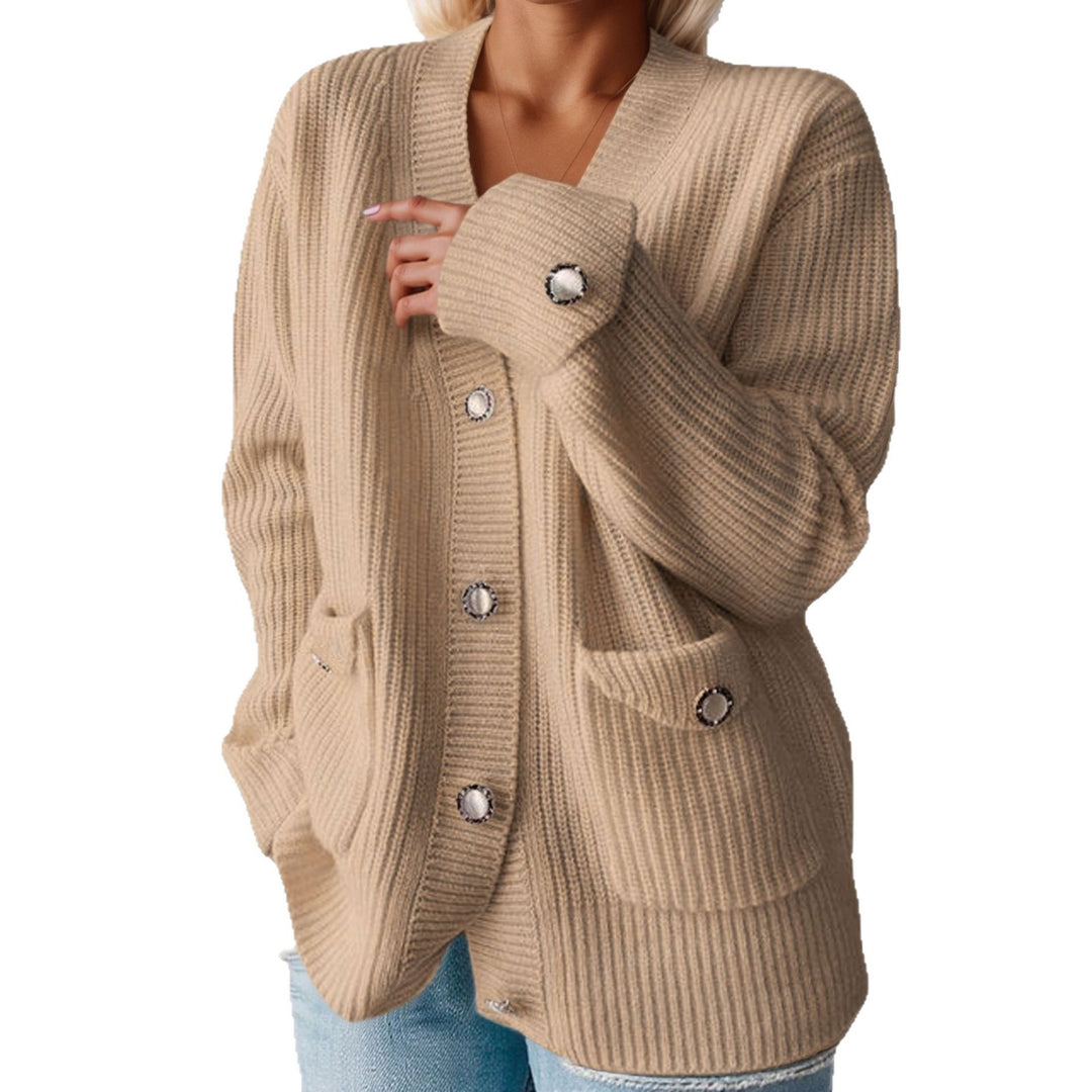 Damen Grobstrickcardigan mit praktischen Taschen und eleganten Knopfdetails Drune
