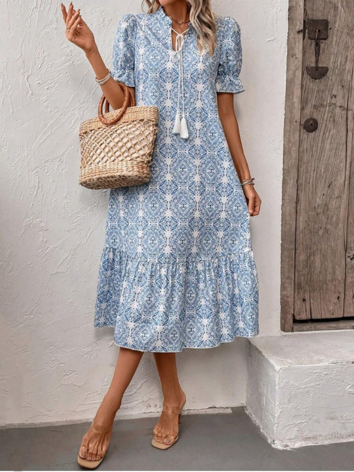 Damen Sommerliches Tunika-Kleid mit eleganten Schnüroptionen Drune