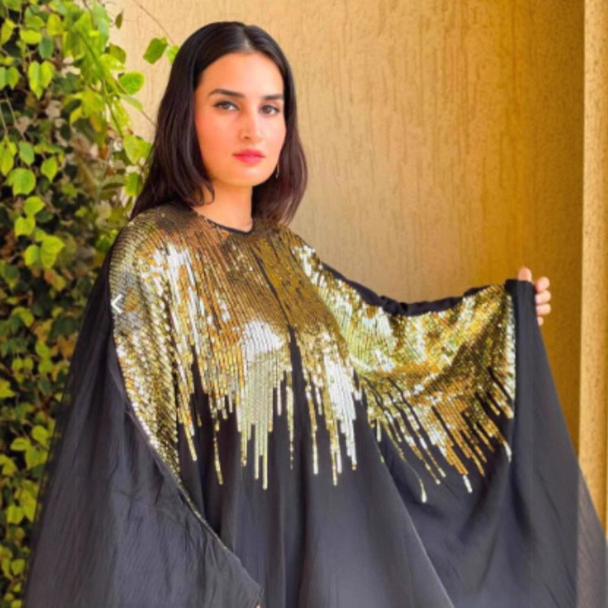 Damen Glamouröses Kaftan mit Glitzerdetails Drune