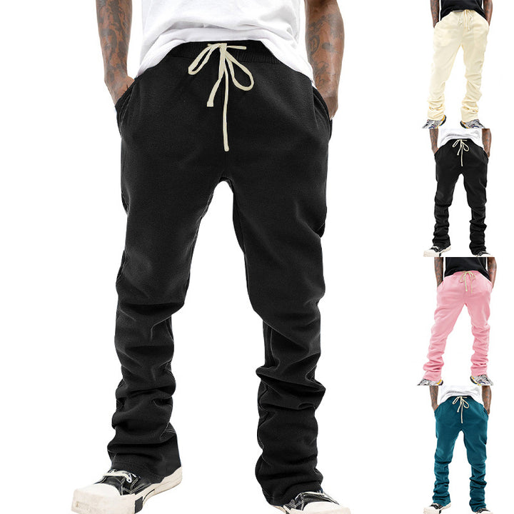 Herren Locker geschnittene Fleece-Jogginghose mit Tunnelzug, Seitentaschen & geradem Bein Drune