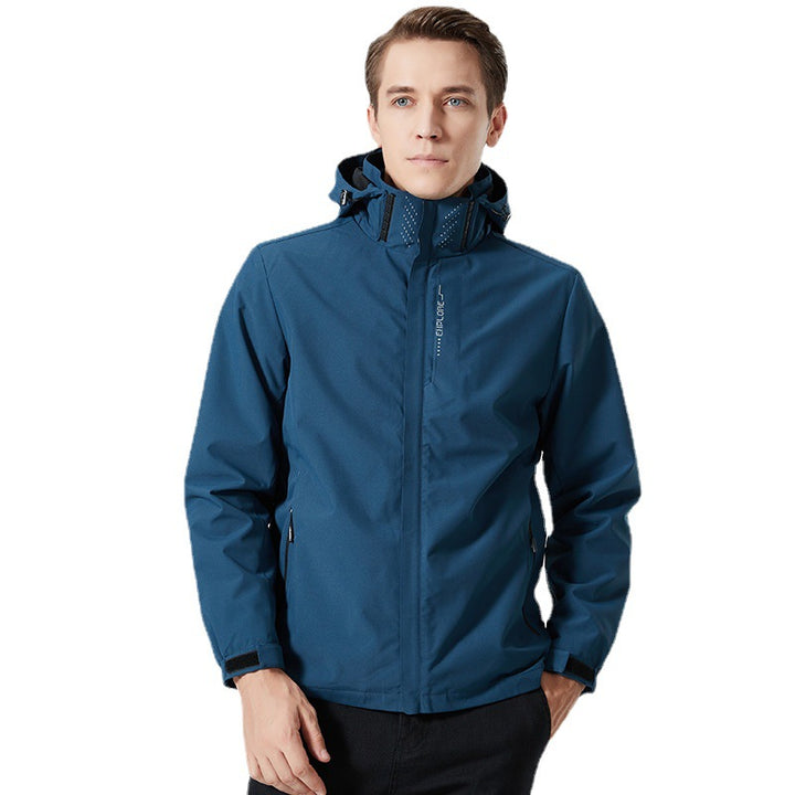 Damen leichte wasserabweisende Freizeit-Outdoorjacke mit verstellbarer Kapuze und verdecktem Reißverschluss Drune