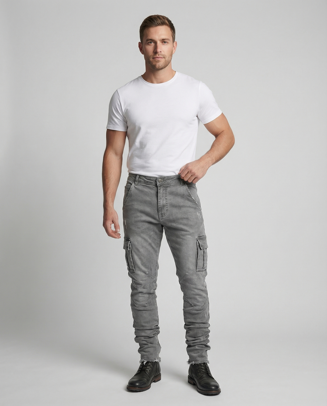 Herren Cargo-Jeans im lässigen Slim-Fit-Design mit funktionalen Taschen Drune