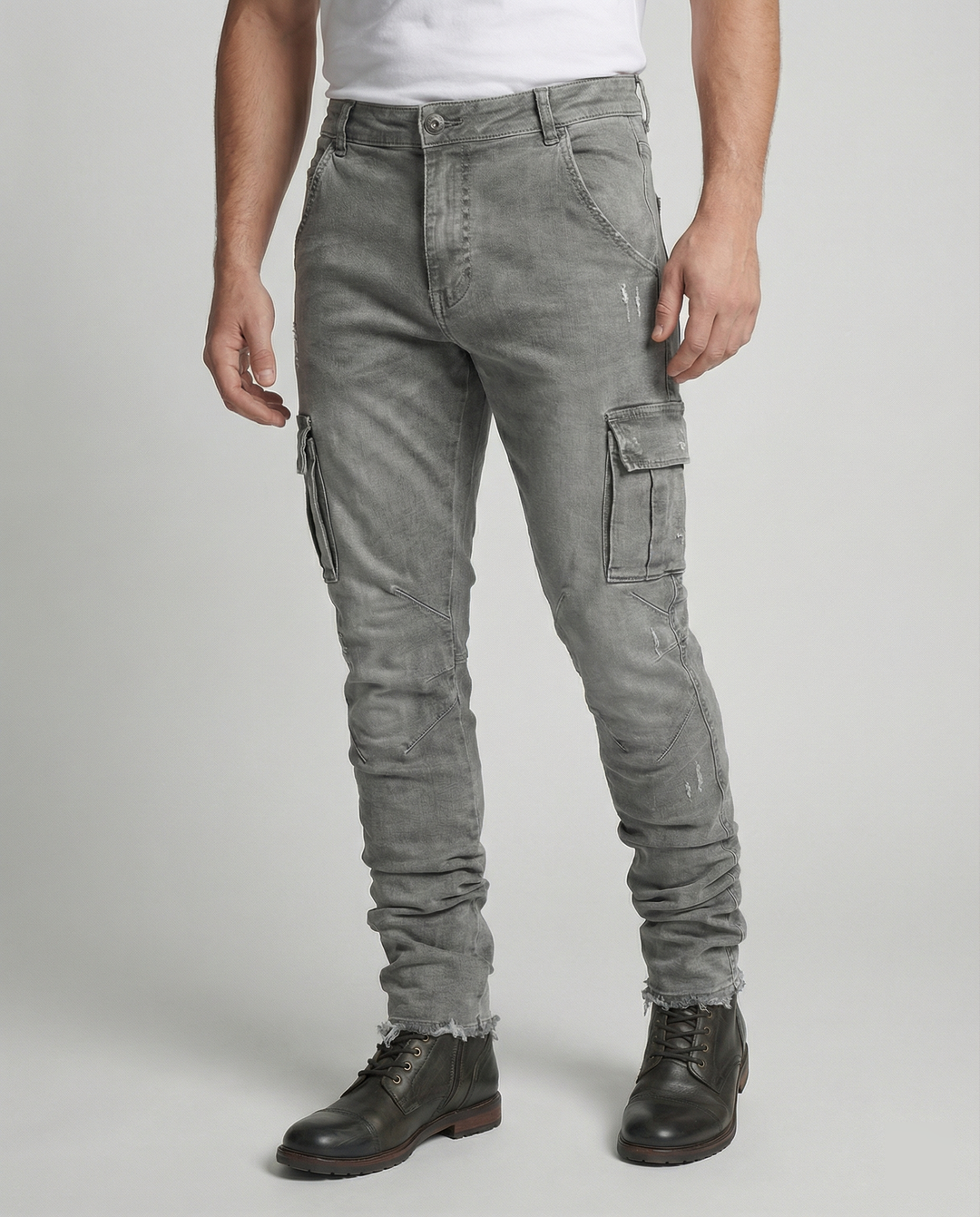 Herren Cargo-Jeans im lässigen Slim-Fit-Design mit funktionalen Taschen Drune